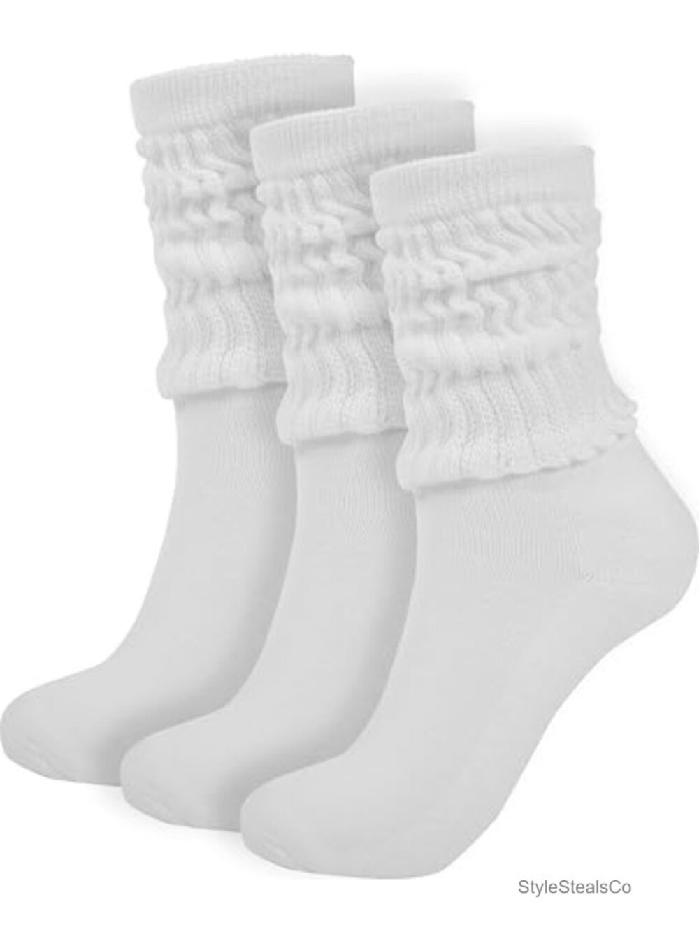 Slouch Socks Women Retro Scrunch Crew Short Soft Stretchy Casual